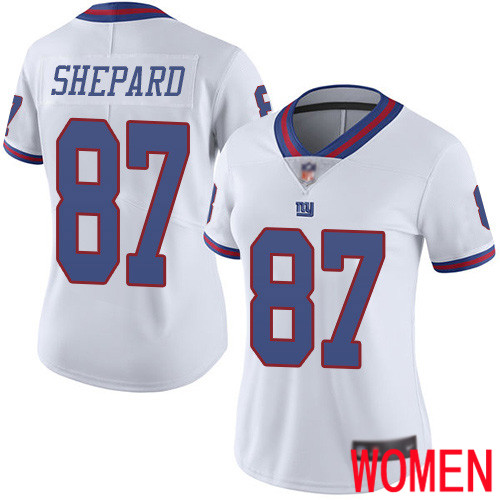 Women New York Giants #87 Sterling Shepard Limited White Rush Vapor Untouchable Football NFL Jersey->new york giants->NFL Jersey